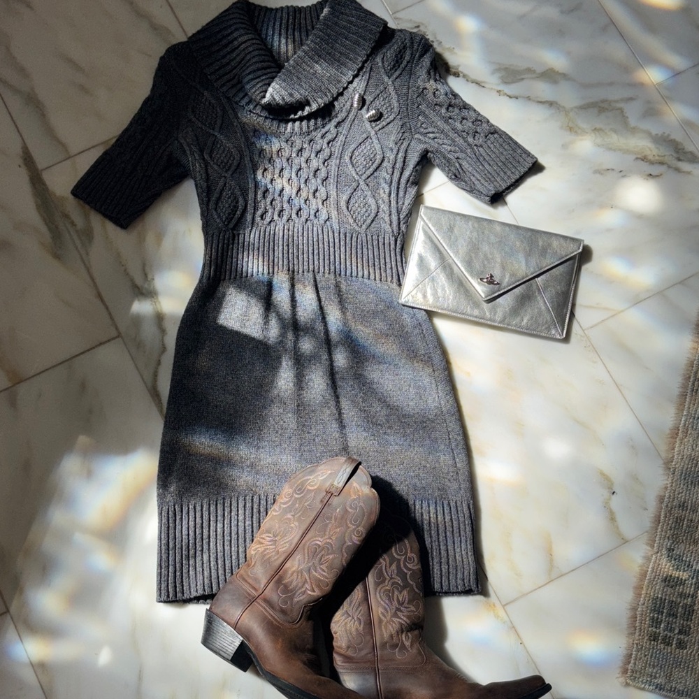 Gray Knit Dress